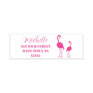 Pink Flamingos Personalized Self-inking Stamp