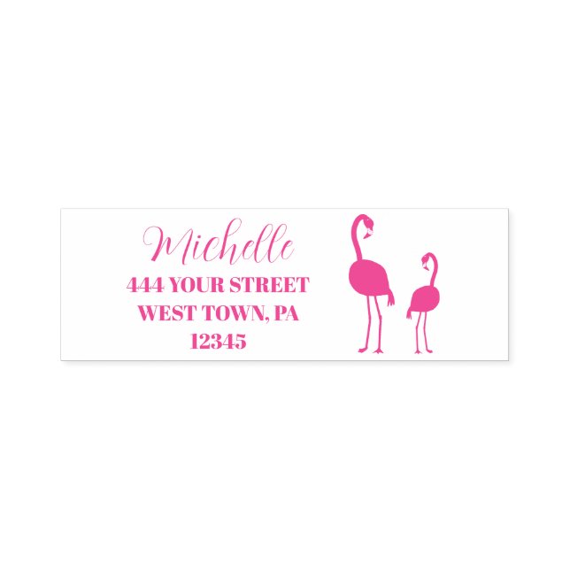 Pink Flamingos Personalized Self-inking Stamp (Design)