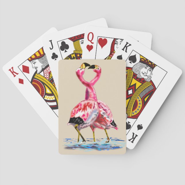 Pink Flamingos Playing Cards Your Colors (Back)