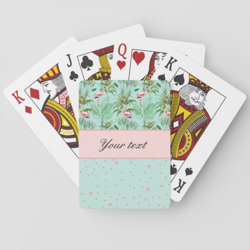 Pink Flamingos Polka Dots Poker Cards