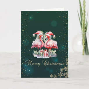Pink Flamingos Presents Snowflakes Holiday