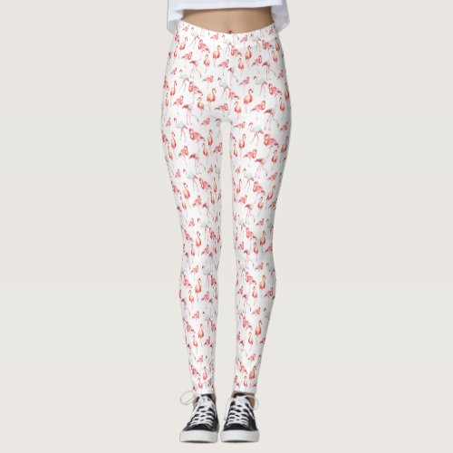 Pink Flamingos print Leggings