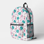 Pink Flamingos Printed Backpack