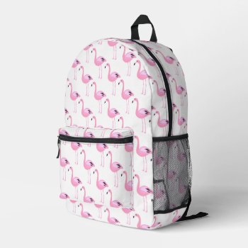 Pink Flamingos Printed Backpack by tropicaldelight at Zazzle