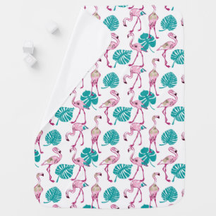 Pink Flamingos Receiving Blanket