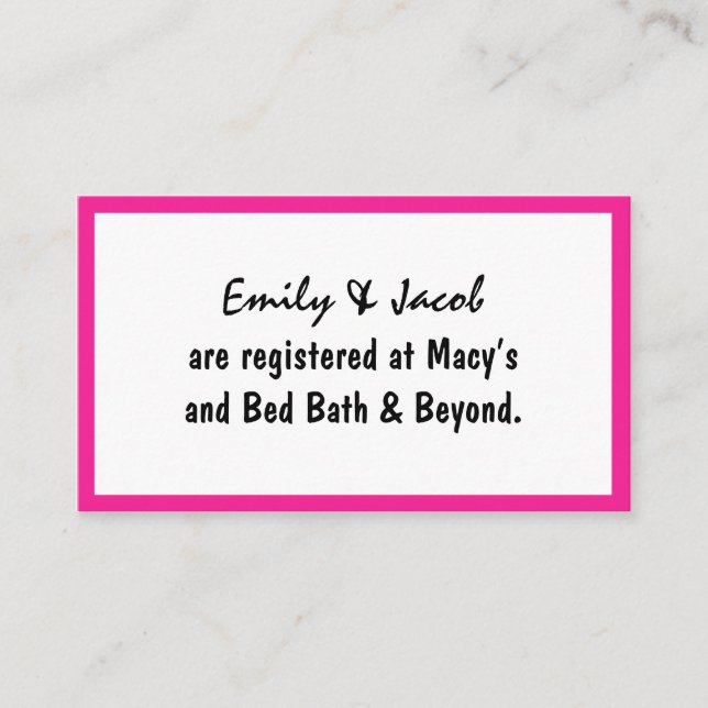 Pink Flamingos Registry Insert Cards (Front)