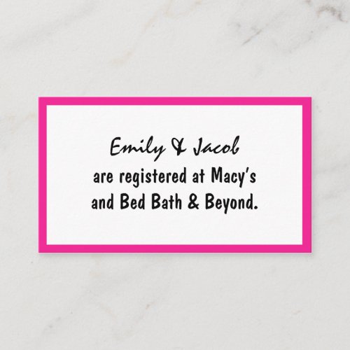 Pink Flamingos Registry Insert Cards Business Card