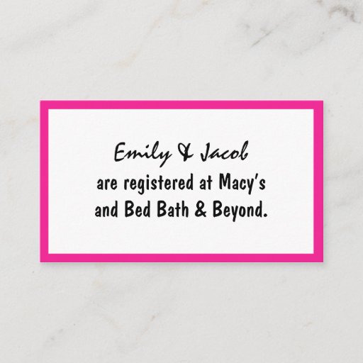 Customizable Pink Flamingos Registry Insert Cards Business Card