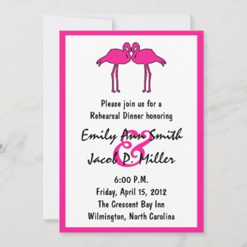 Pink Flamingos Rehearsal Dinner Invitations by TwoBecomeOne at Zazzle