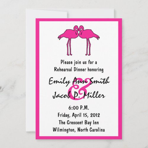 Pink Flamingos Rehearsal Dinner Invitations