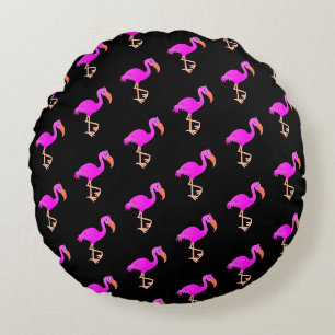 Pink Flamingos Round Pillow - Choose Color