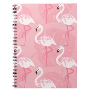 Pink flamingos: seamless vintage illustration. notebook