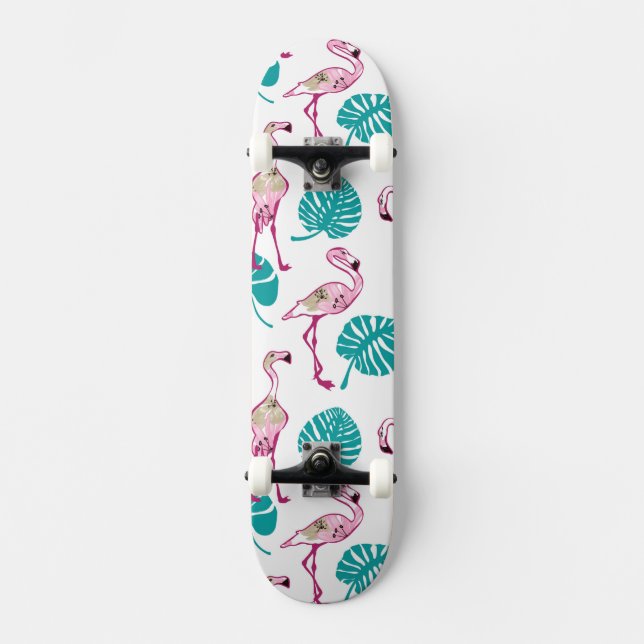 Pink Flamingos Skateboard Deck (Front)