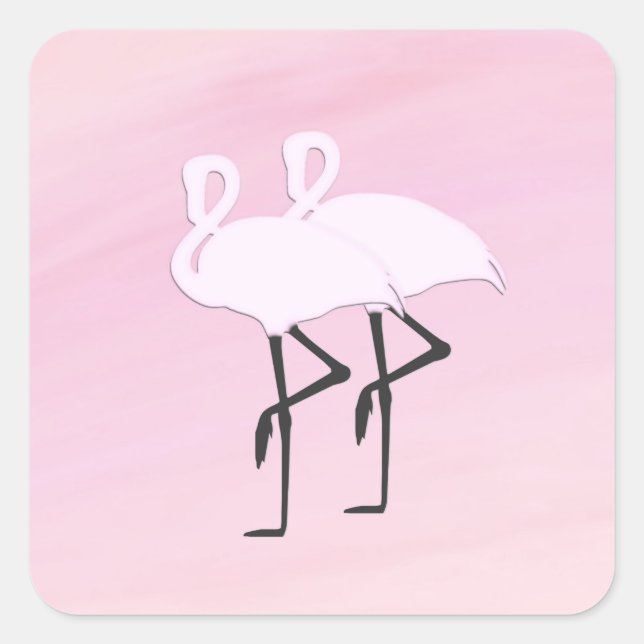 Pink Flamingos Square Sticker (Front)