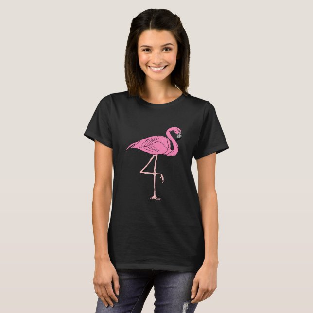 Pink Flamingos standing 3 T-Shirt (Front Full)