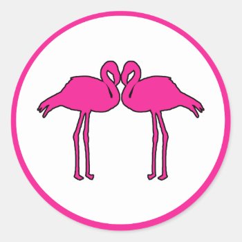 Pink Flamingos Stickers by TwoBecomeOne at Zazzle