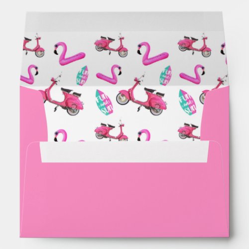 Pink Flamingos Summer Fun Pattern Envelope