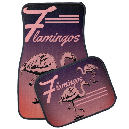 Pink Flamingos Sunny Orange Car Floor Mat