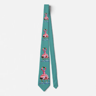Pink Flamingos Tango Neck Tie - Your Colors