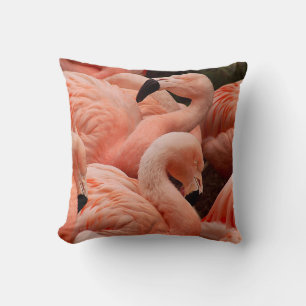 Pink flamingos throw pillow
