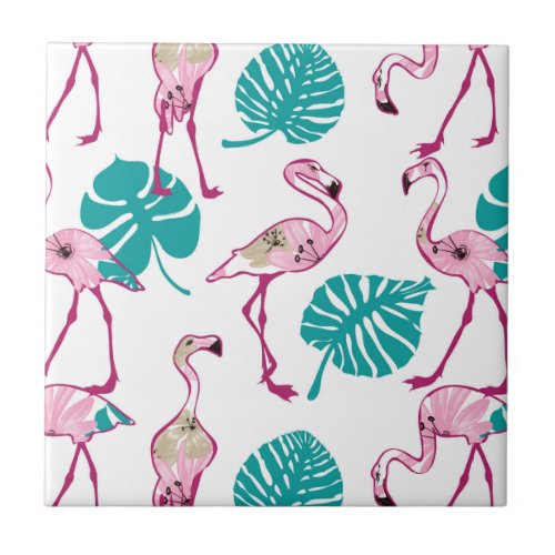 Pink Flamingos Tile