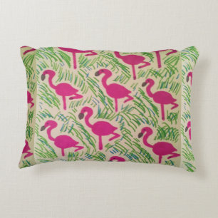 Pink Flamingos Tropical Pattern Decorative Pillow