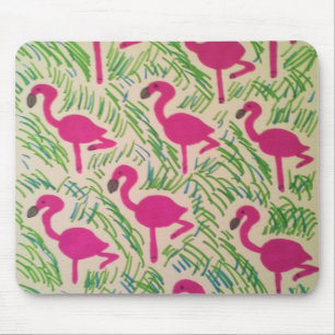 Pink Flamingos Tropical Pattern Mouse Pad