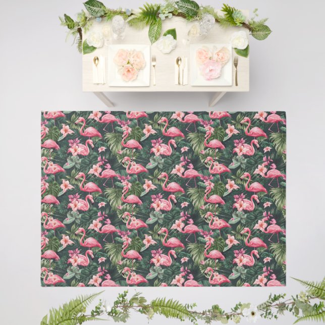 Pink Flamingos Tropical Pattern Outdoor Rug (Insitu (Wedding 2))