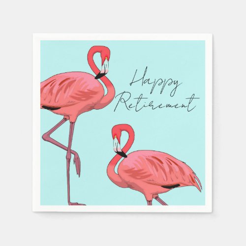 Pink Flamingos Tropical Retirement Napkins