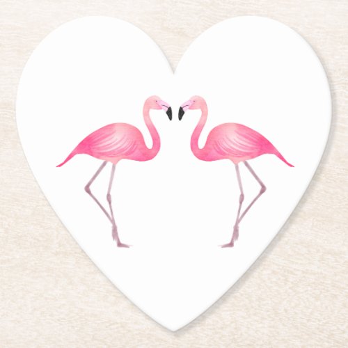 Pink Flamingos Tropical Wedding Party Luau Beach Paper Coaster