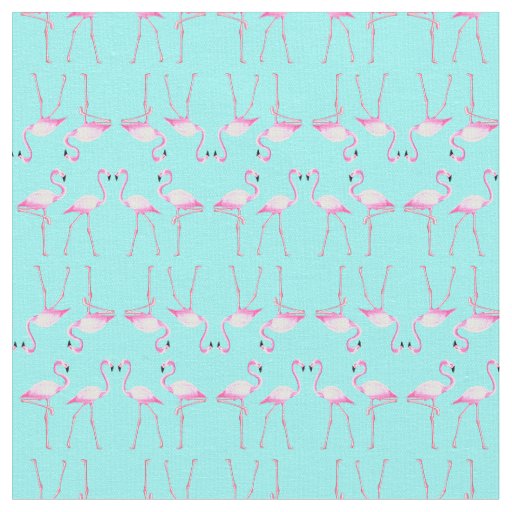 Pink Flamingos Turqouise Summer Beach Fabric