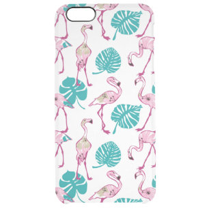 Pink Flamingos Clear iPhone 6 Plus Case
