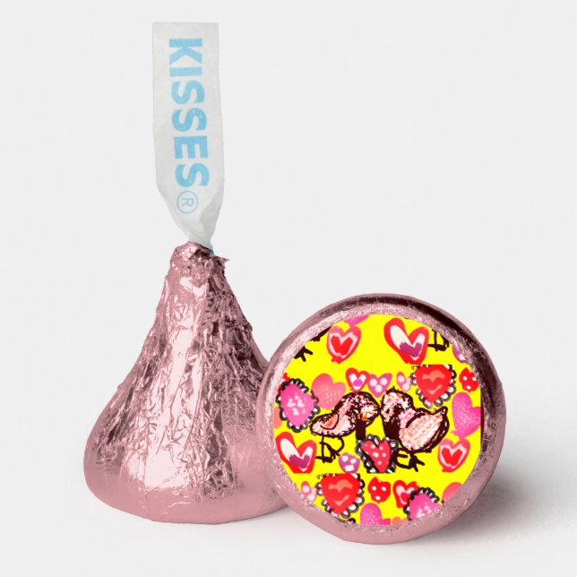 Pink flamingos Valentine  Hershey's Miniatures Hershey®'s Kisses® (Front)