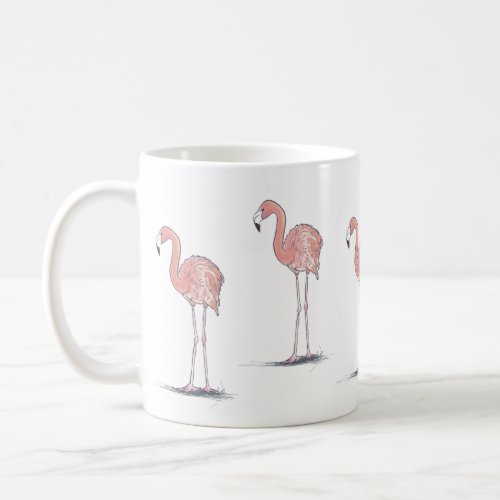 Pink Flamingos watercolor drawing Coffee Mug