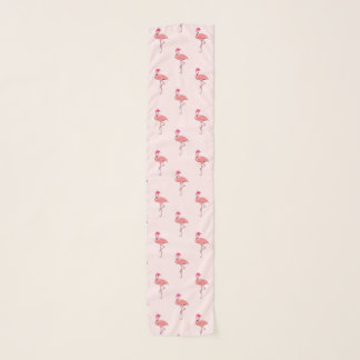 Pink Flamingos Wearing Santa Hats Scarf