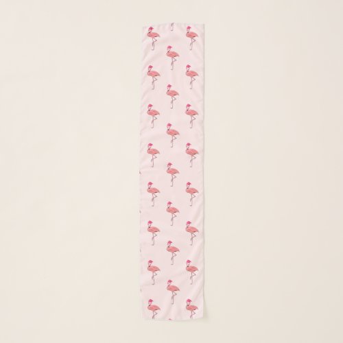 Pink Flamingos Wearing Santa Hats Scarf