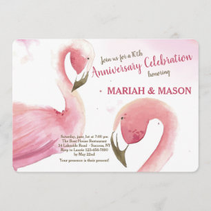 Pink Flamingos Wedding Anniversary Invitation