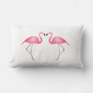 Pink Flamingos Wedding Beach Tropical Summer Lumbar Pillow