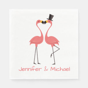Pink Flamingos Wedding Bridal Shower Tropical Luau Napkins