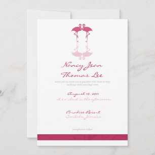 Pink Flamingos Wedding Invitation
