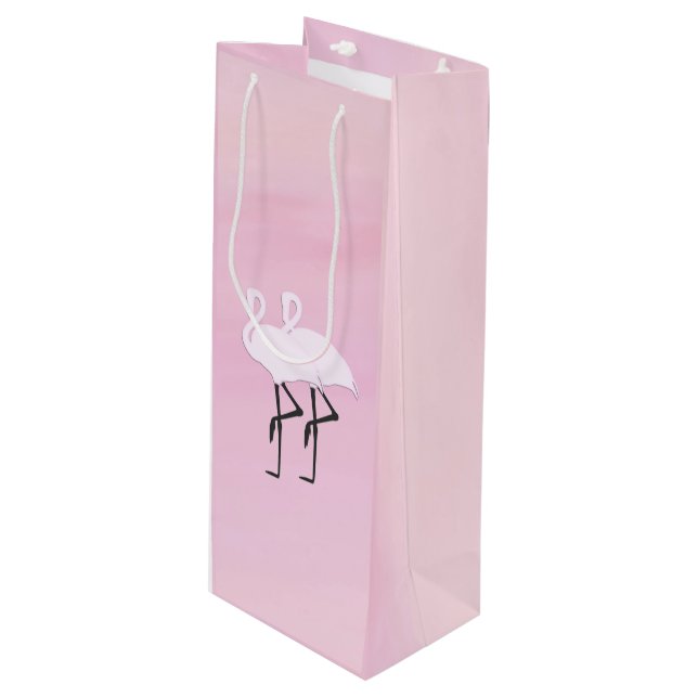 Pink Flamingos Wine Gift Bag (Front Angled)