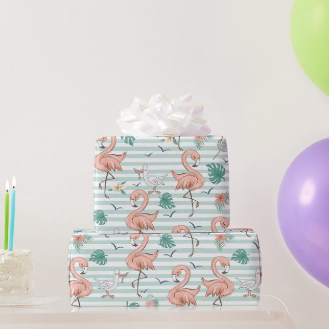 Pink Flamingos  Wrapping Paper (Party Gifts)