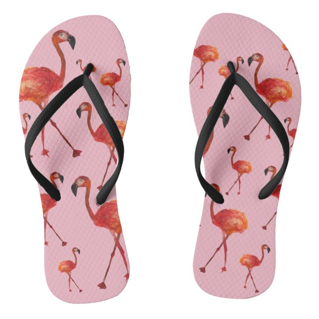 Pink Flamingp Flip Flops (Footbed)