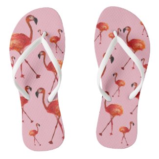 Pink Flamingp Flip Flops