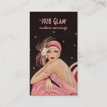 Pink Flapper Earring Card by SharonCullars at Zazzle