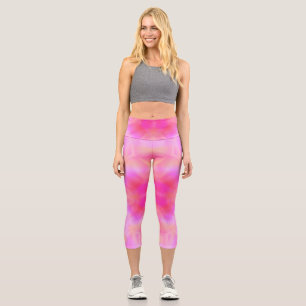 Pink Flare Capri Leggings