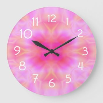 Pink Flare Large Clock by CBgreetingsndesigns at Zazzle