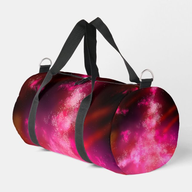 Pink Flare  Night  Sky  Duffle Bag (Left Corner)