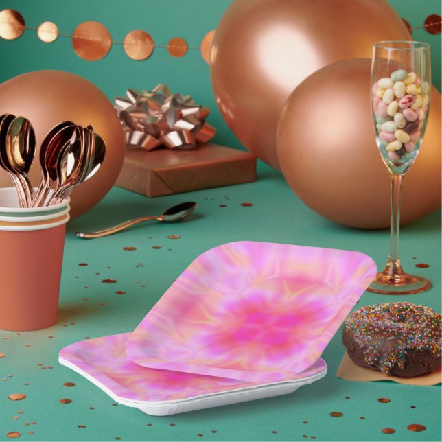 Pink Flare Paper Plates (Multi)