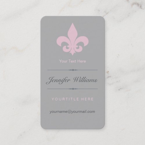 Pink Fleur de Lis Business Card